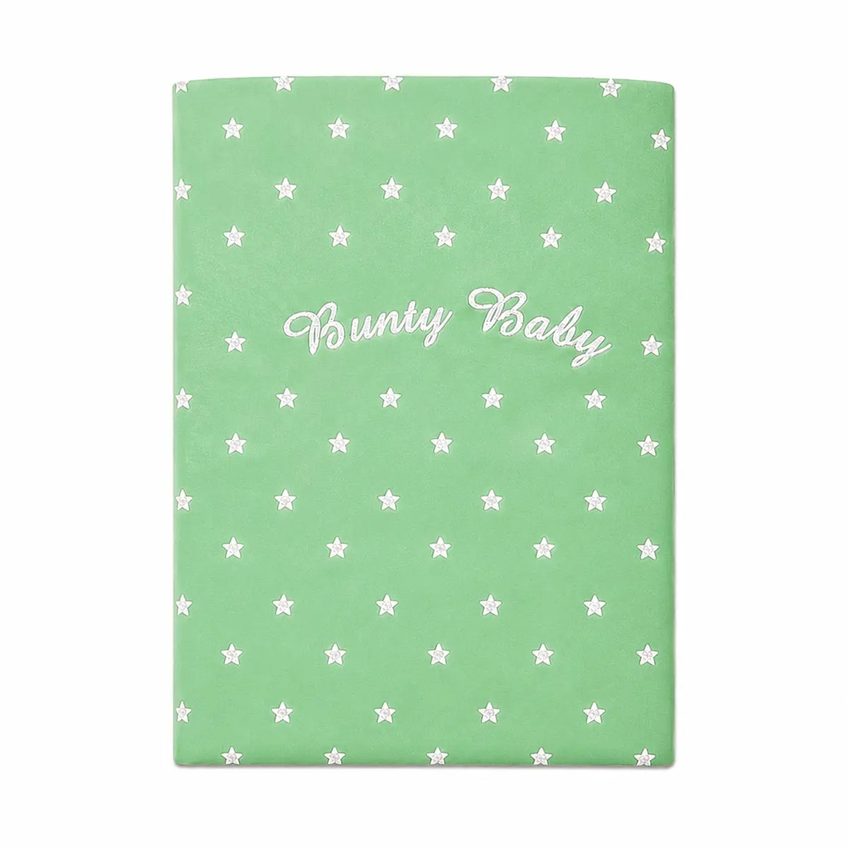 Green baby wrapping sheet with white star print