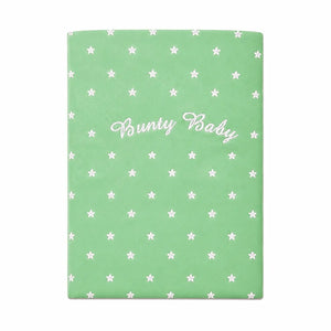 Green baby wrapping sheet with white star print