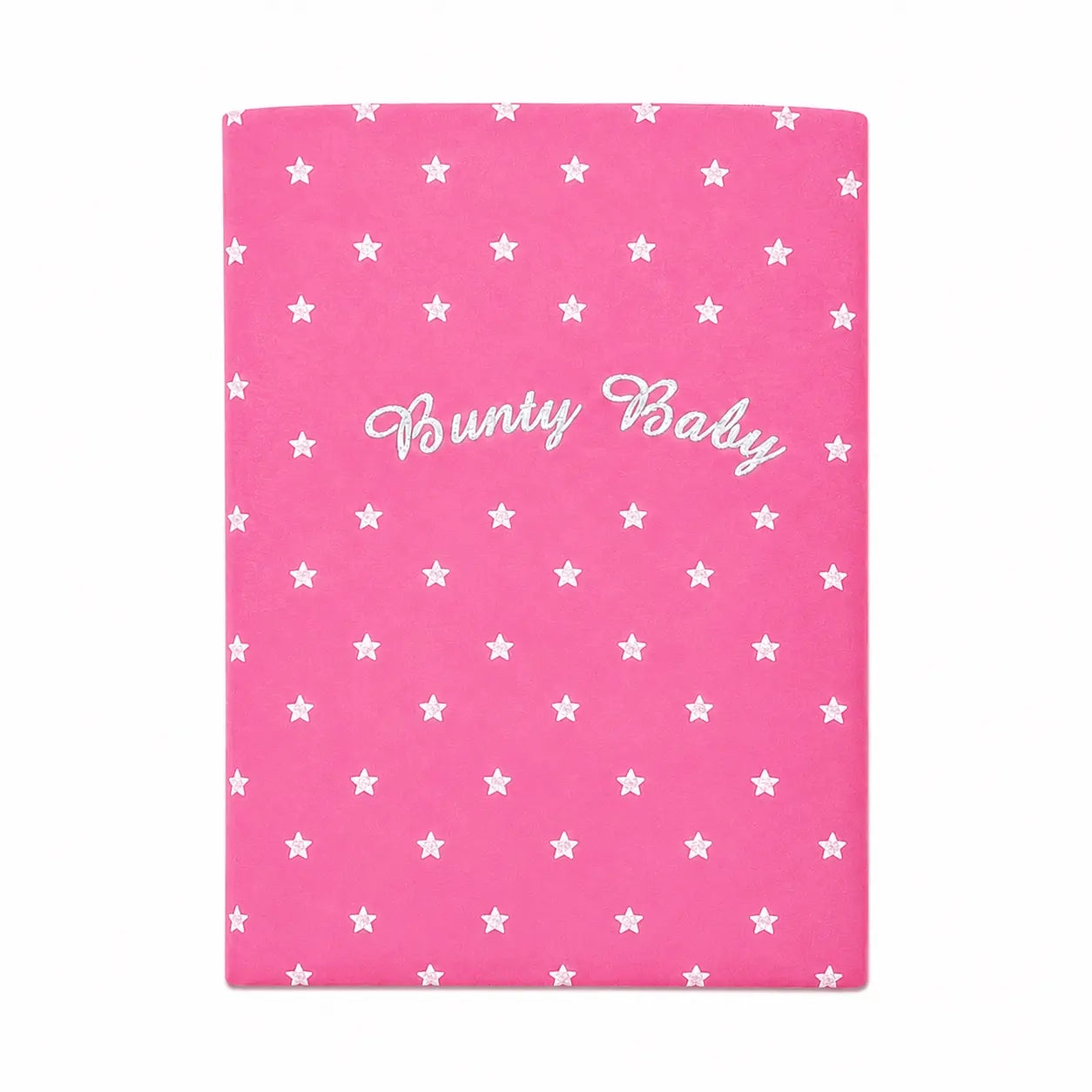 Pink baby wrapping sheet with white star print