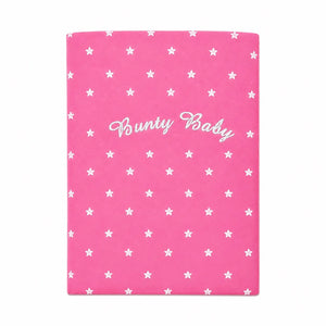Pink baby wrapping sheet with white star print