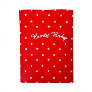 Red baby wrapping sheet with white star print