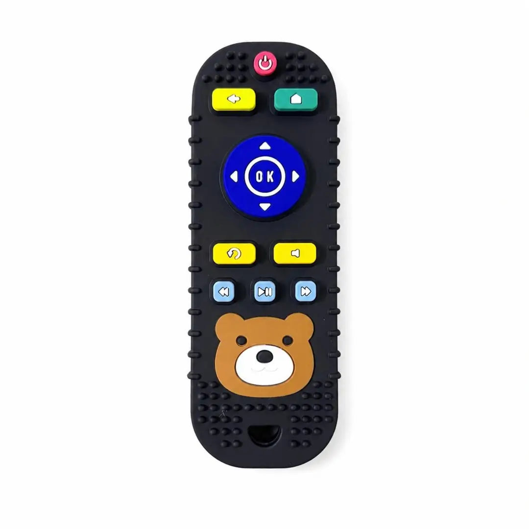 Bear design remote control cover in black color with colorful buttons