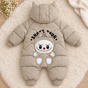 Hooded Parachute Puffer Winter Baby Romper back
