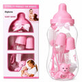Pink Baby Bank feeding essentials set packed in large feeding bottle-shaped storage container