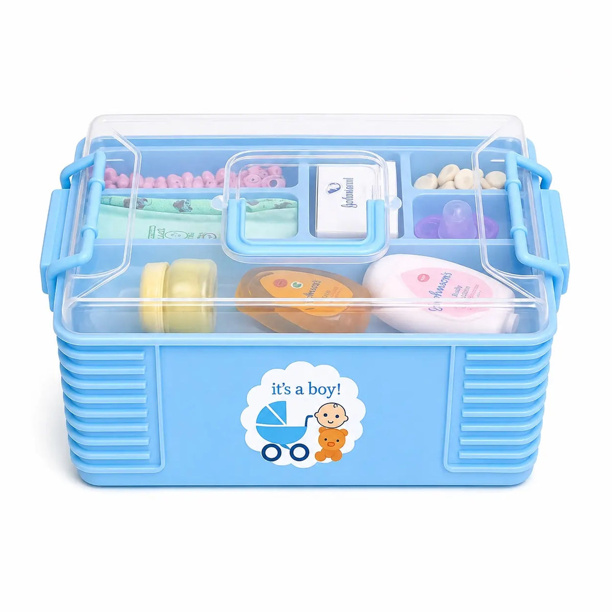 Multi-Purpose Baby Storage Accessories Box – Diaper & Essentials Holder - Blue