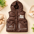 Coffee Kids Hooded Parachute Puffer Sando Jacket Front View