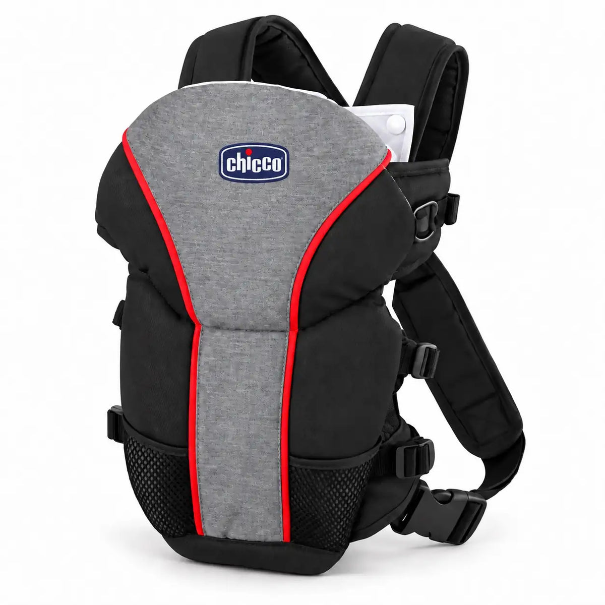 Chicco UltraSoft 2-Way Infant Baby Carrier Grey Black with Red Trim