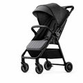 Black Lightweight Foldable Baby Stroller with Padded Seat Large Canopy and Smooth Wheels for Travel