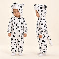 Lion Soft Fleece Costume Jumpsuit with 3D lion hood, cream belly, front zipper and plush tail – front and side views