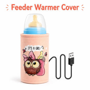 feeder warmer cover with girl owl design and USB cable