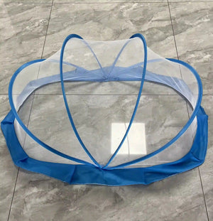 Blue Foldable Baby Mosquito Net with Full Coverage Mesh and Portable Baby Sleeping Space