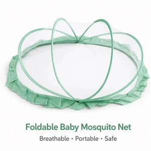 Green Foldable Baby Mosquito Net with Fine Breathable Mesh for Baby Insect Protection