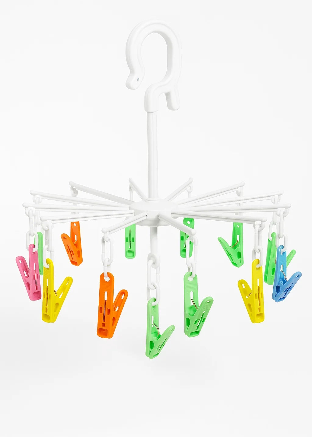 16 Clip Clothes Hanger – Multi-Color Drying Rack for Baby & Household Use