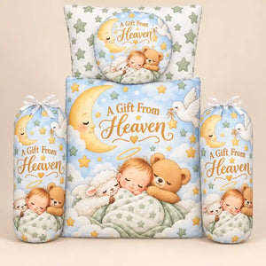 A Gift From Heaven Baby Bedding Set with Matching Pillows and Bolster Cushions
