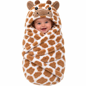 Giraffe hooded baby wrap blanket for newborn baby 