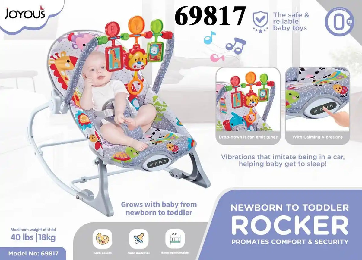 Joyous Newborn to Toddler Rocker – With Calming Vibrations & Musical Toys