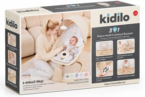 Kidilo RC003 3-in-1 Deluxe Multi-Functional Baby Bassinet and Electric Swing retail box