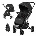 Kidilo 535 Multifunction Baby Stroller in Black with Foldable Design and Adjustable Seat