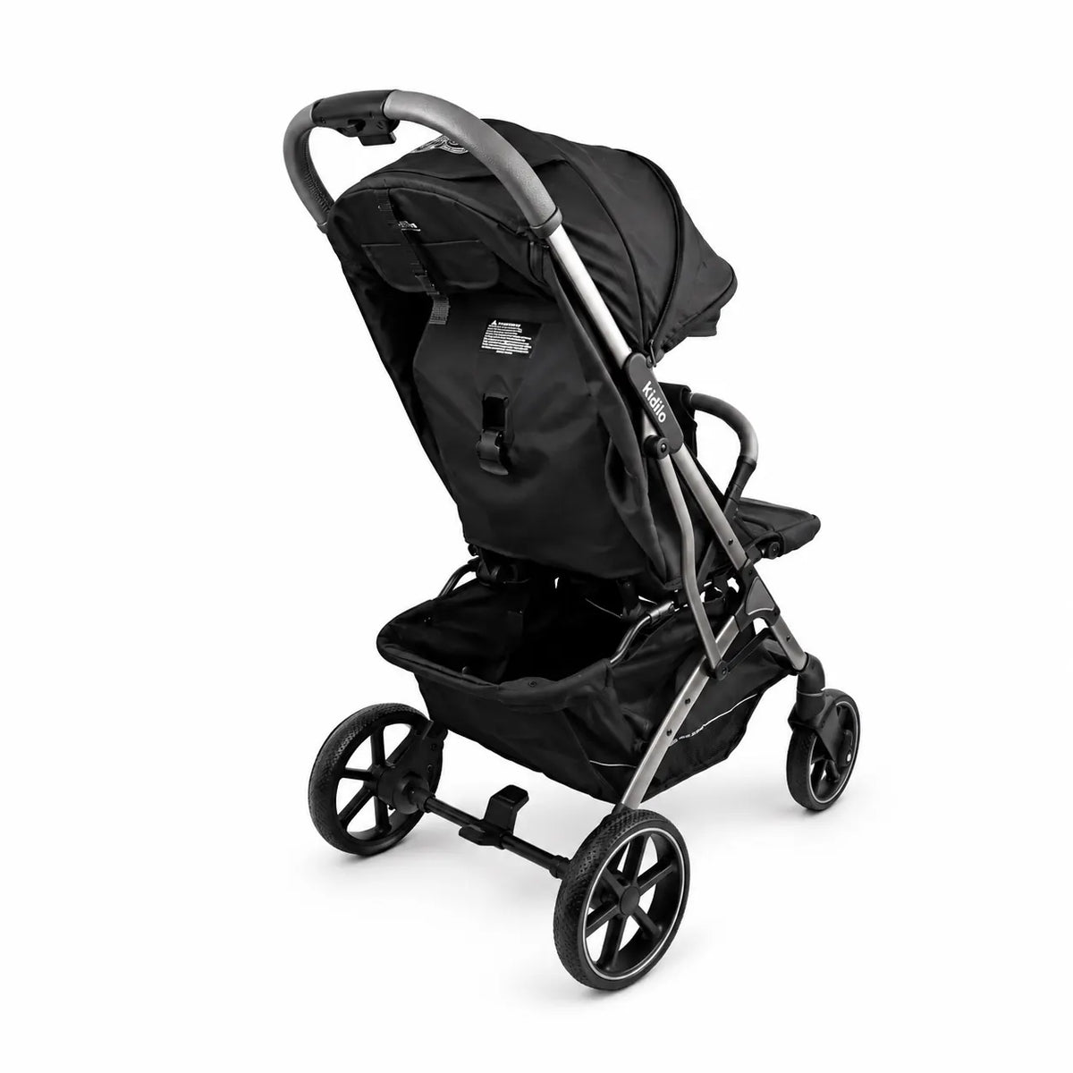 Kidilo K6 Black Baby Stroller Rear Three Quarter View