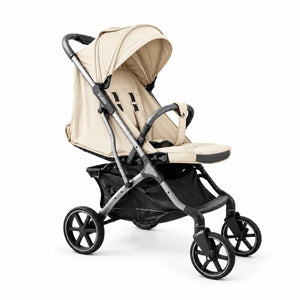 Kidilo K6 Lightweight Foldable Baby Stroller Beige Front Angle in Pakistan