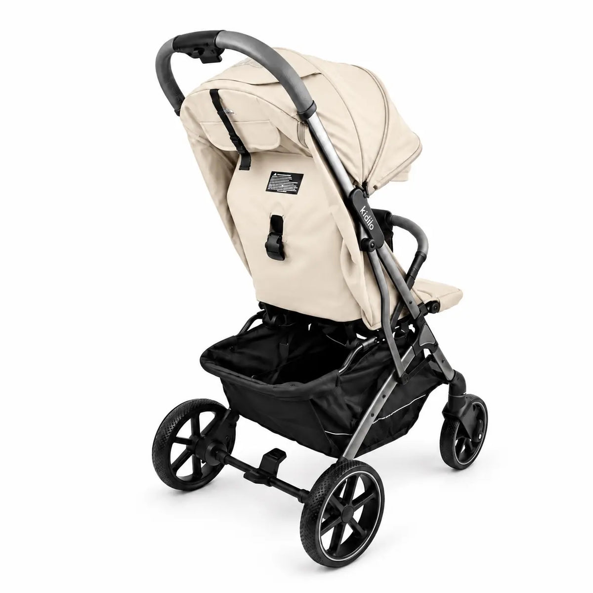 Kidilo K6 Beige Baby Stroller Rear Three Quarter View