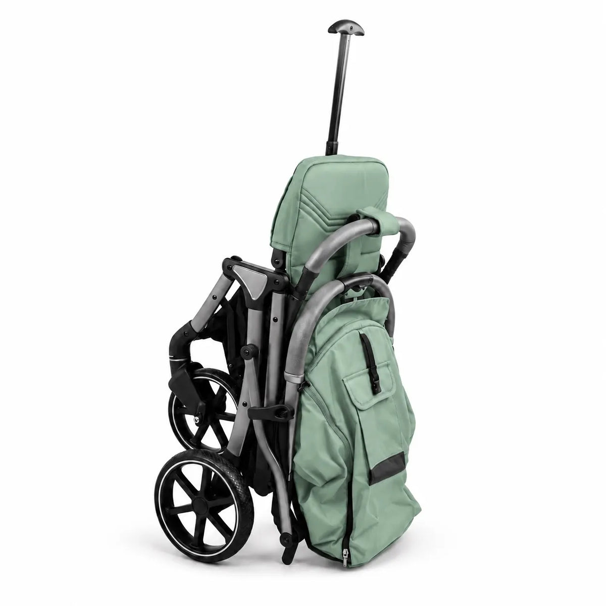Kidilo K6 Sage Green Baby Stroller Compact Folded View