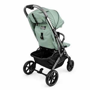 Kidilo K6 Sage Green Baby Stroller Rear Three Quarter View