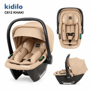 Kidilo C612 Khaki Baby Carry Cot and Infant Car Seat Multiple Views