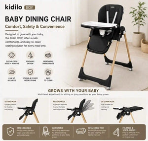 Kidilo DC01 baby dining chair product specifications and features