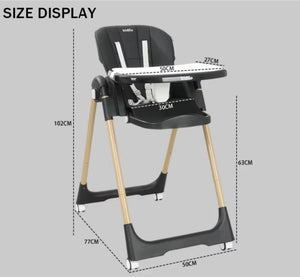 Kidilo DC01 adjustable baby high chair size details