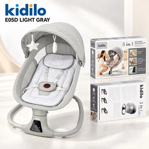 Kidilo E05D 3-in-1 electric baby bassinet light grey with remote control