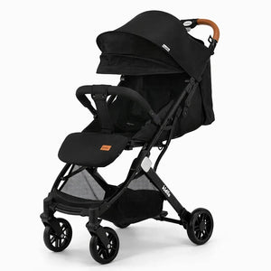 Kidilo K8 Baby Stroller in Black with Safety Harness Smooth Wheels and Storage Basket