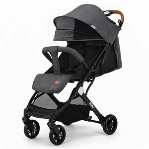 Kidilo K8 Foldable Baby Stroller in Grey with Adjustable Canopy and Compact Travel Design