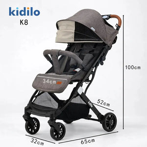 Kidilo K8 Lightweight Foldable Baby Stroller Product Size and Dimensions