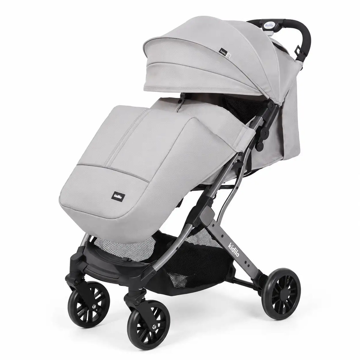 Kidilo K8F Pro Lightweight Foldable Baby Stroller Light Grey in Pakistan
