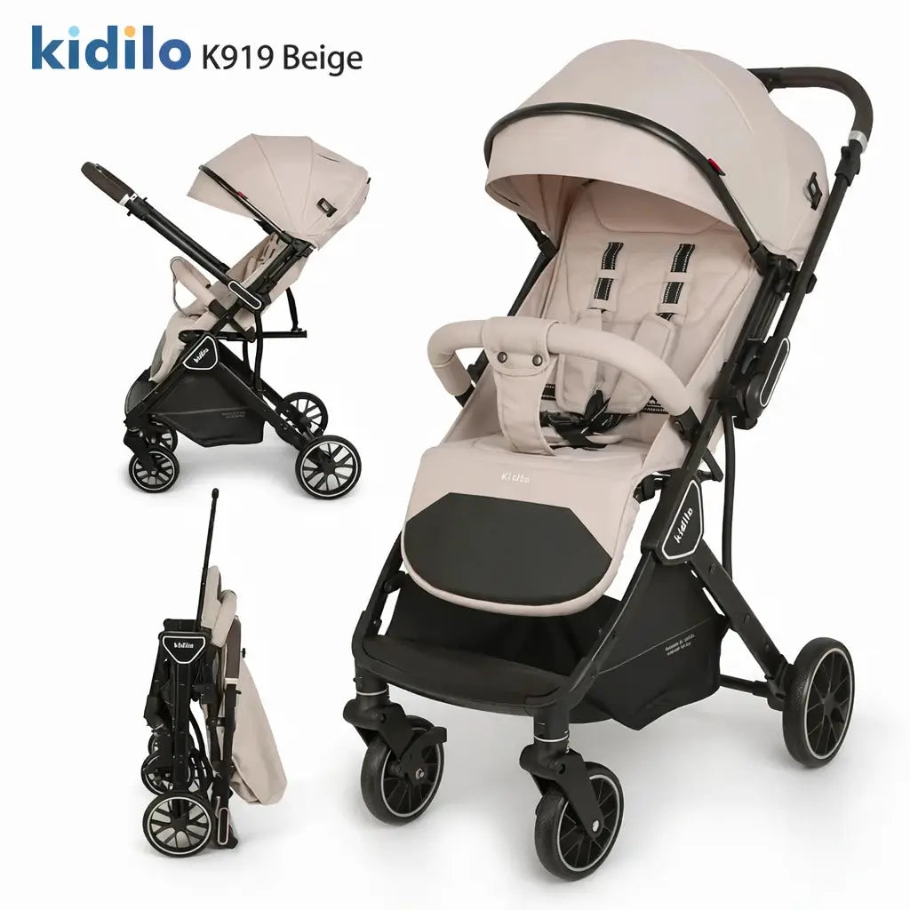 Kidilo K919 Foldable Baby Stroller – Lightweight Travel Pram (0-3 Years)
