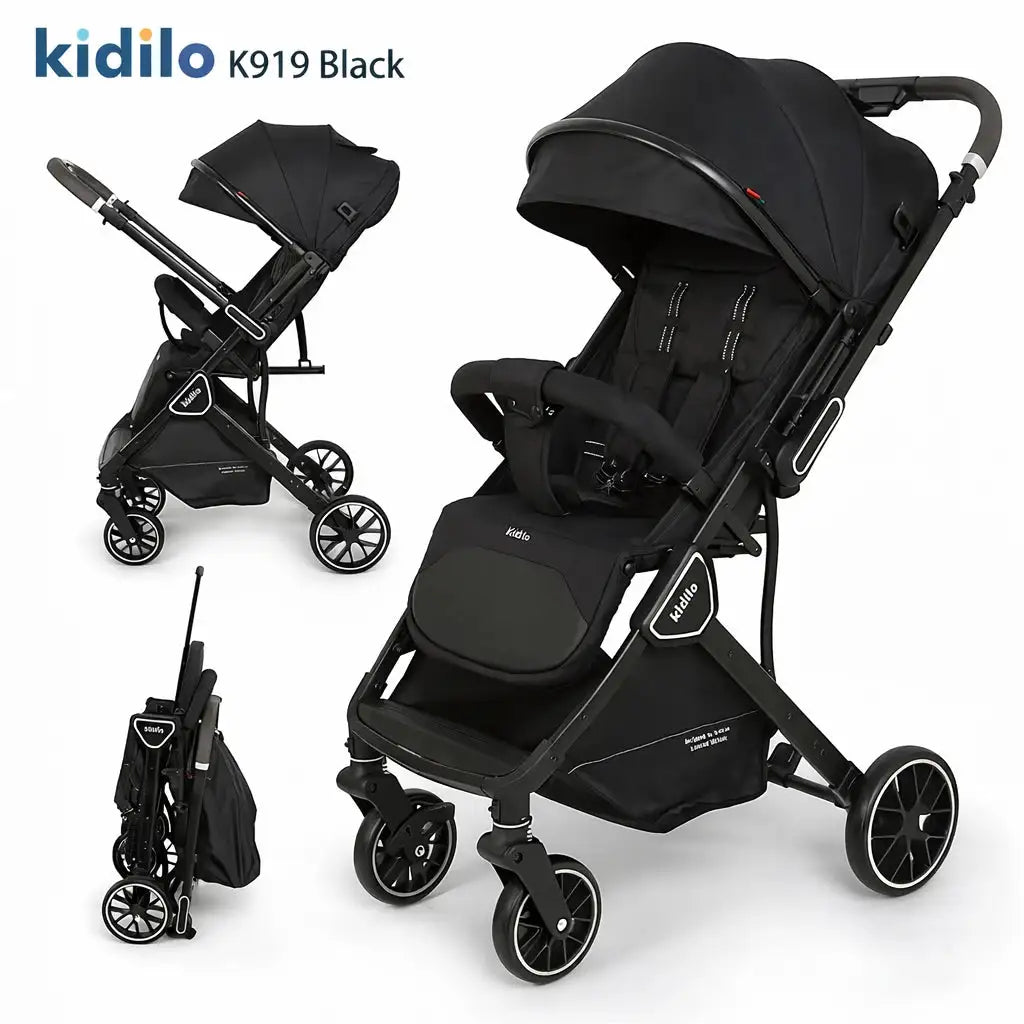 Kidilo K919 Foldable Baby Stroller – Lightweight Travel Pram (0-3 Years)