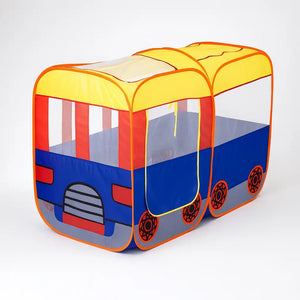 Kids bus play tent indoor playhouse – Blue and Yellow