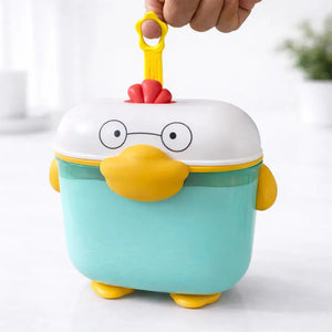 Duck Shaped Baby Milk Powder Storage Container with Open Airtight Lid and Spoon