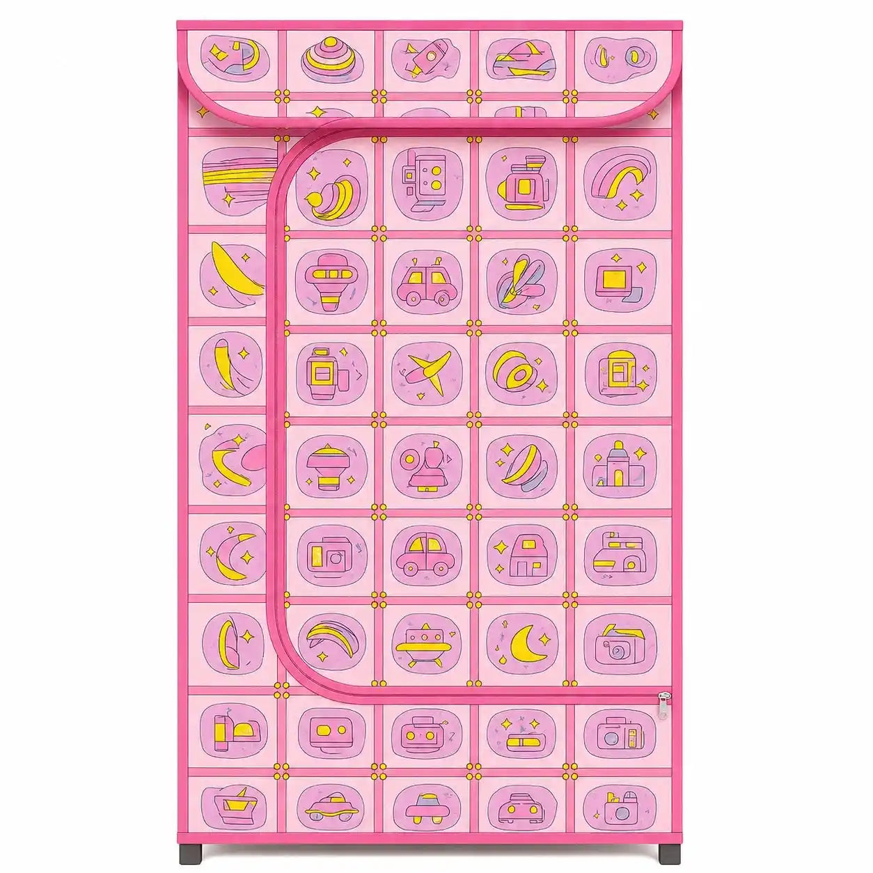 Kids Portable Wardrobe with Zipper Cover – 3 Shelves (35x18 Inch)