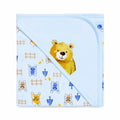 Light blue baby wrapping sheet with cute bear and animal print