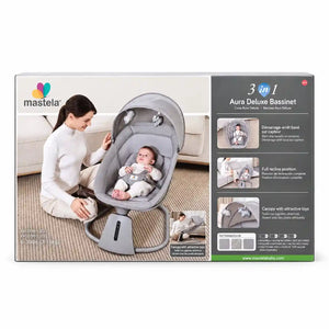 Mastela Aura Deluxe Baby Swing 8018 Grey Retail Box Front View