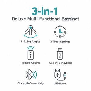 Mastela Baby Swing with Remote Bluetooth USB & Timer Features