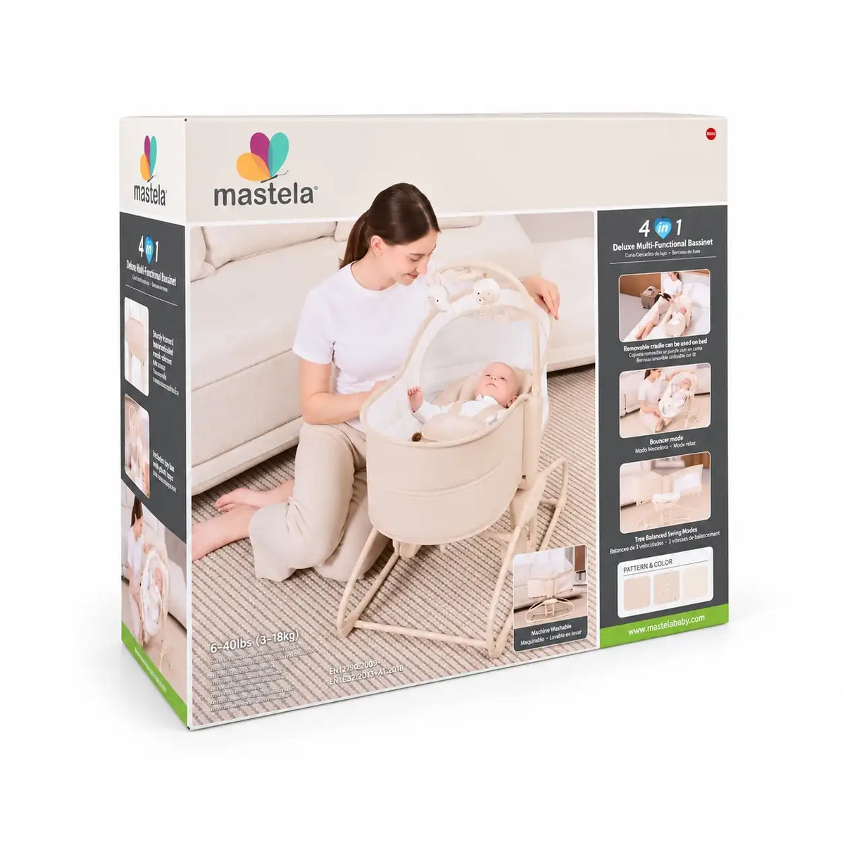Mastela 4-in-1 Deluxe Baby Bassinet and Swing Packaging Box