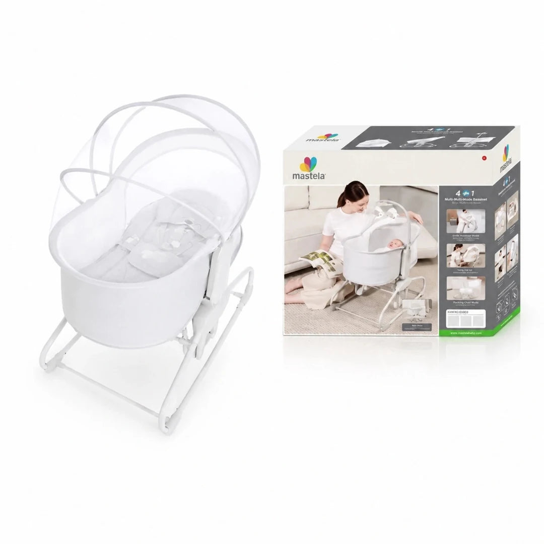 Mastela 09877 white 4-in-1 multi-functional baby bassinet with padded sleeping area