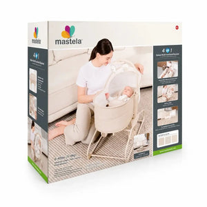 Mastela 09855 multi-functional baby bassinet packaging and lifestyle view