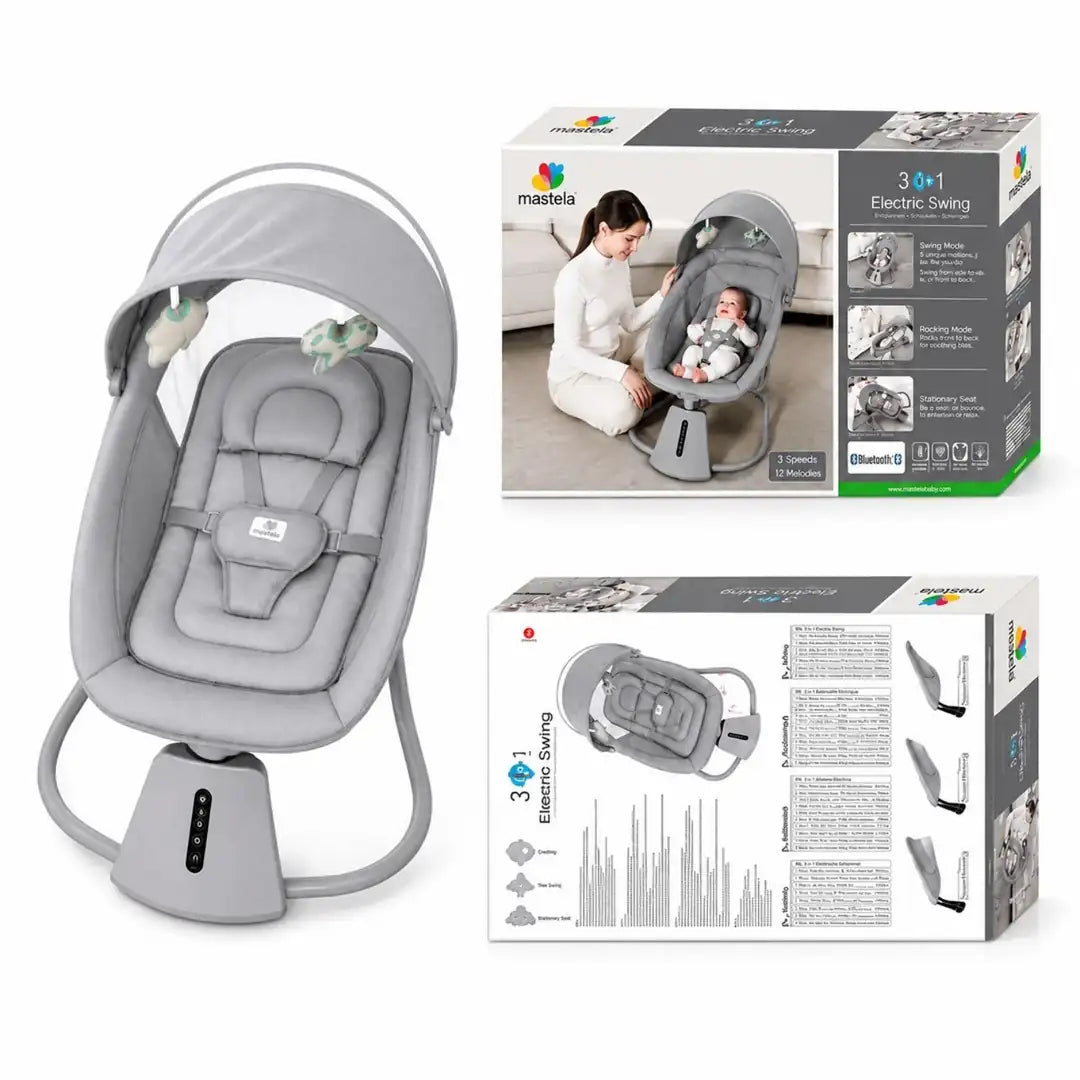 Mastela 09877 white 4-in-1 multi-functional baby bassinet with soft padded seat