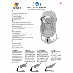 Mastela 09877 baby bassinet use modes and adjustable function details
