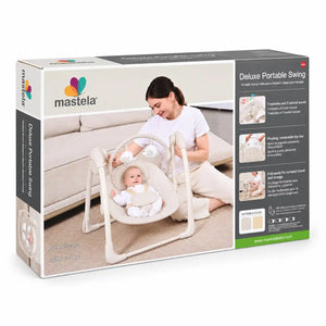 Mastela Deluxe Portable Auto Baby Swing Model 6511 Retail Box – Angle View