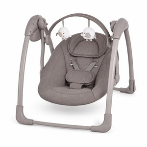 Mastela Deluxe Portable Auto Baby Swing Grey Padded Seat Front View